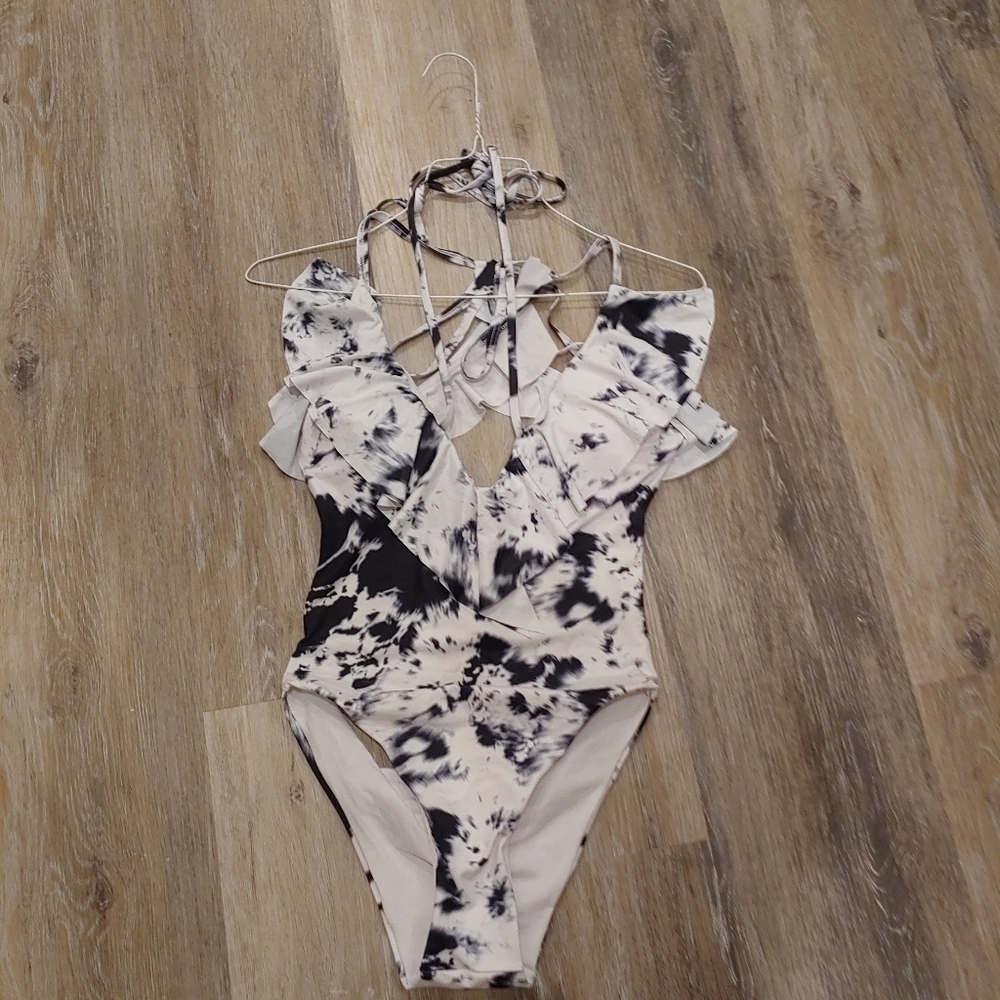 Tie-dye one piece bathing suit